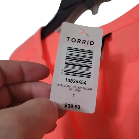 NEW Torrid Harper Georgette Sleeveless Blouse Neon Fiesta Plus Size‎ 1X Women - Picture 6 of 13